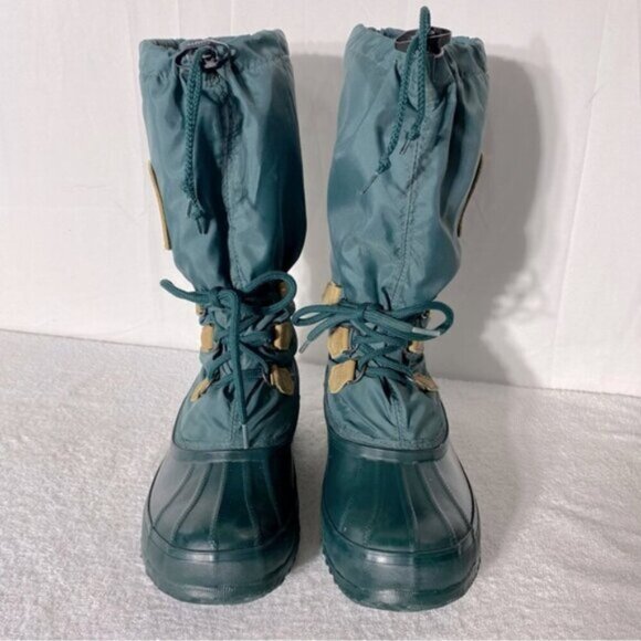 Vintage Sorel Snowlion Green Mid Calf Insulated Winter Boots Snow Boots 8 - Picture 2 of 15